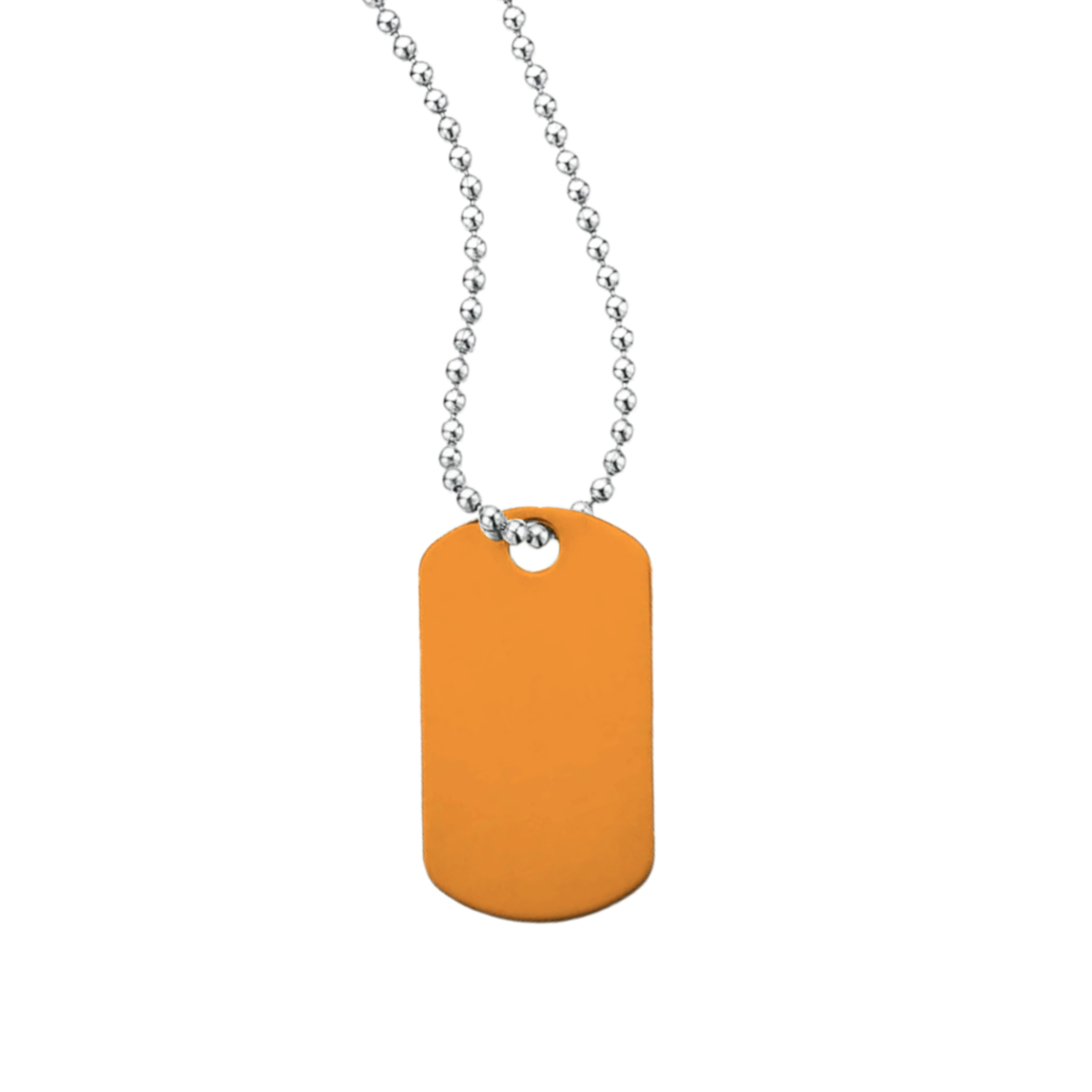 Classic Dog Tag With Long Beaded Chain 10