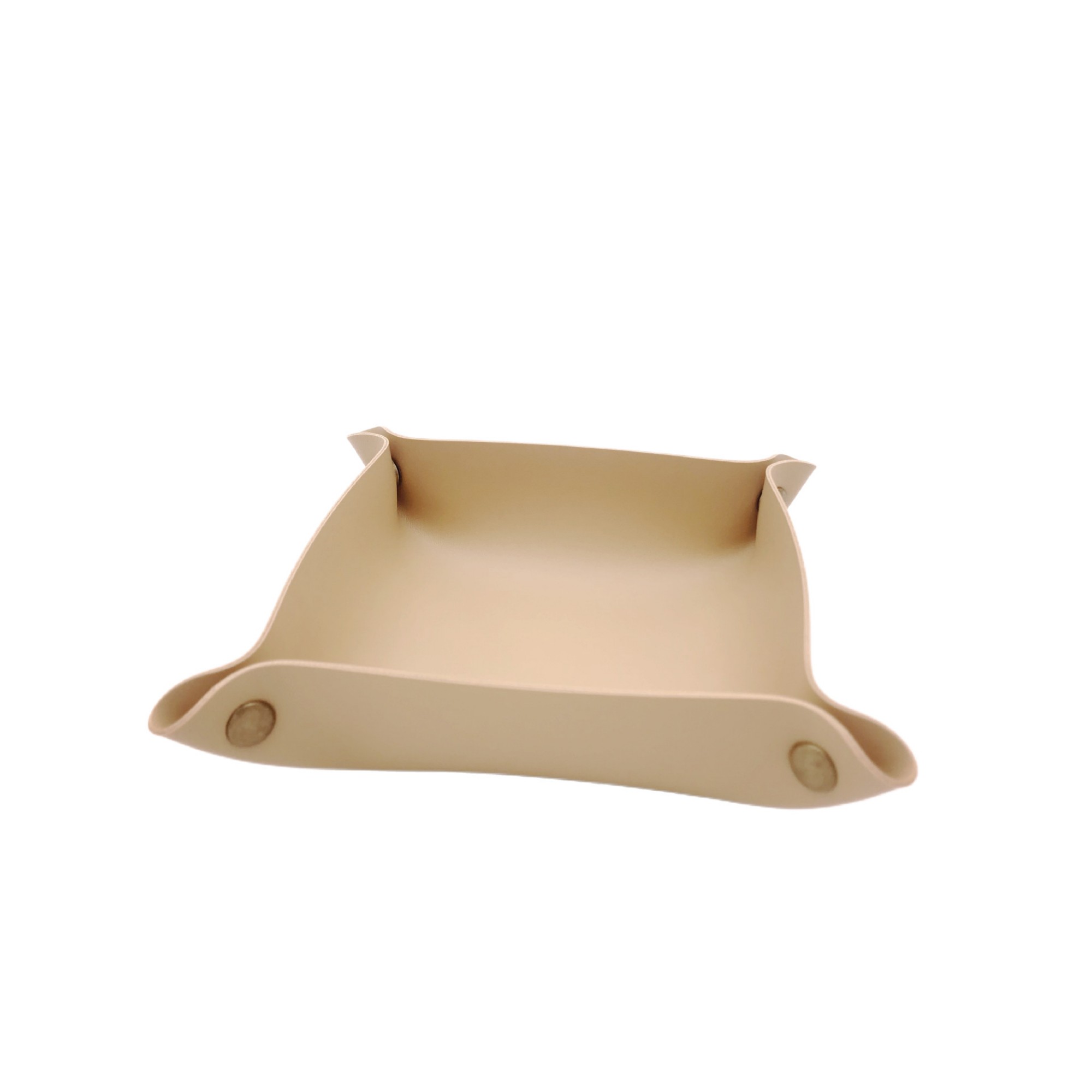 PU Leather Foldable Valet Tray With Snap Corners 7.87" 3