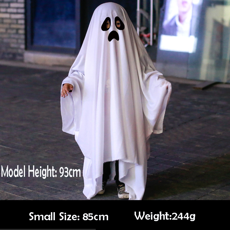 Halloween White Ghost Cloak Costume for Adult Kids Cosplay 12
