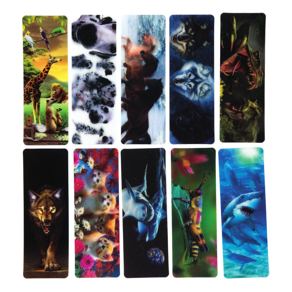 3D Hologram Bookmarks - Assorted Animals 1