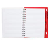 5" x 7" Recycled Dual Pocket Spiral Notebook w Pen 145