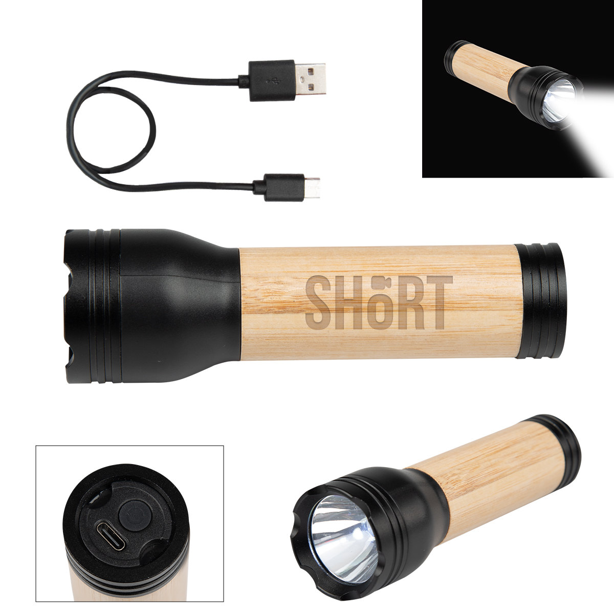 Bamboo Rechargeable LED Flashlight 2