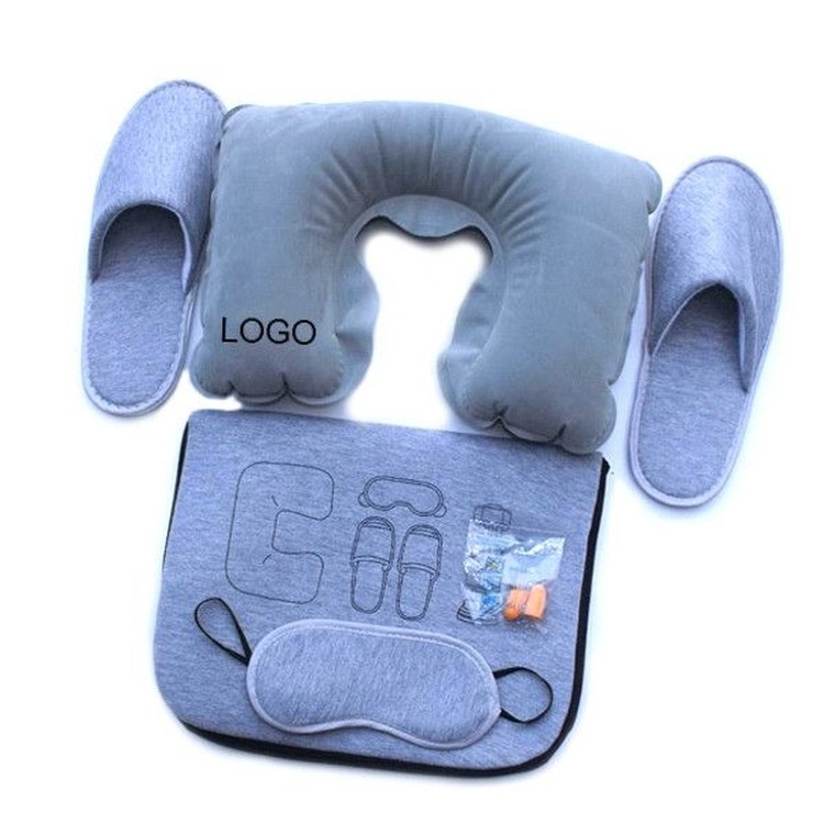 Travel Set U-Pillow/ Eyeshade/ Noise Earplugs/ Slippers 1