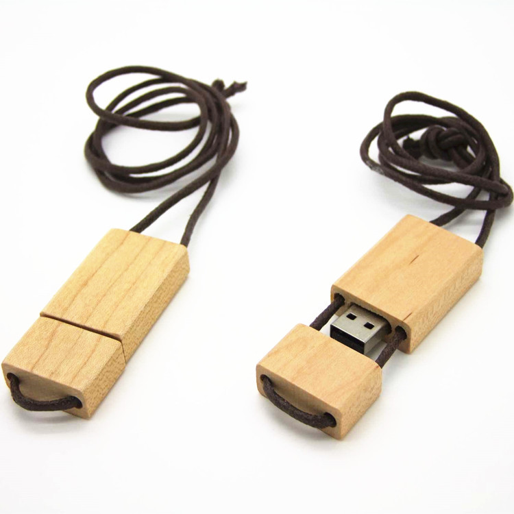 4GB Wooden USB Flash Drive With Stylish Rope 2