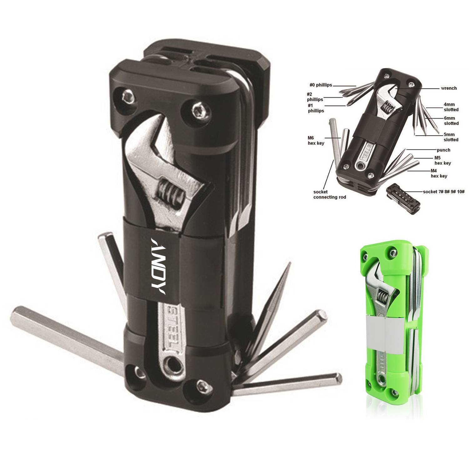 Motorcycle Bicycle Repair 16 in 1 Multifunction Gadget 8