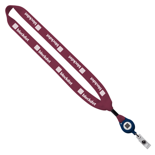 3/4" Cotton Lanyard with Metal Crimp & Retractable Badge Reel 14