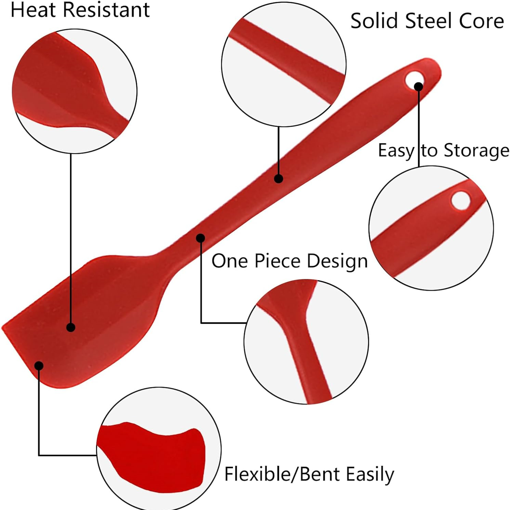 5 Pcs Kitchen Cooking Silicone Utensils Set 3