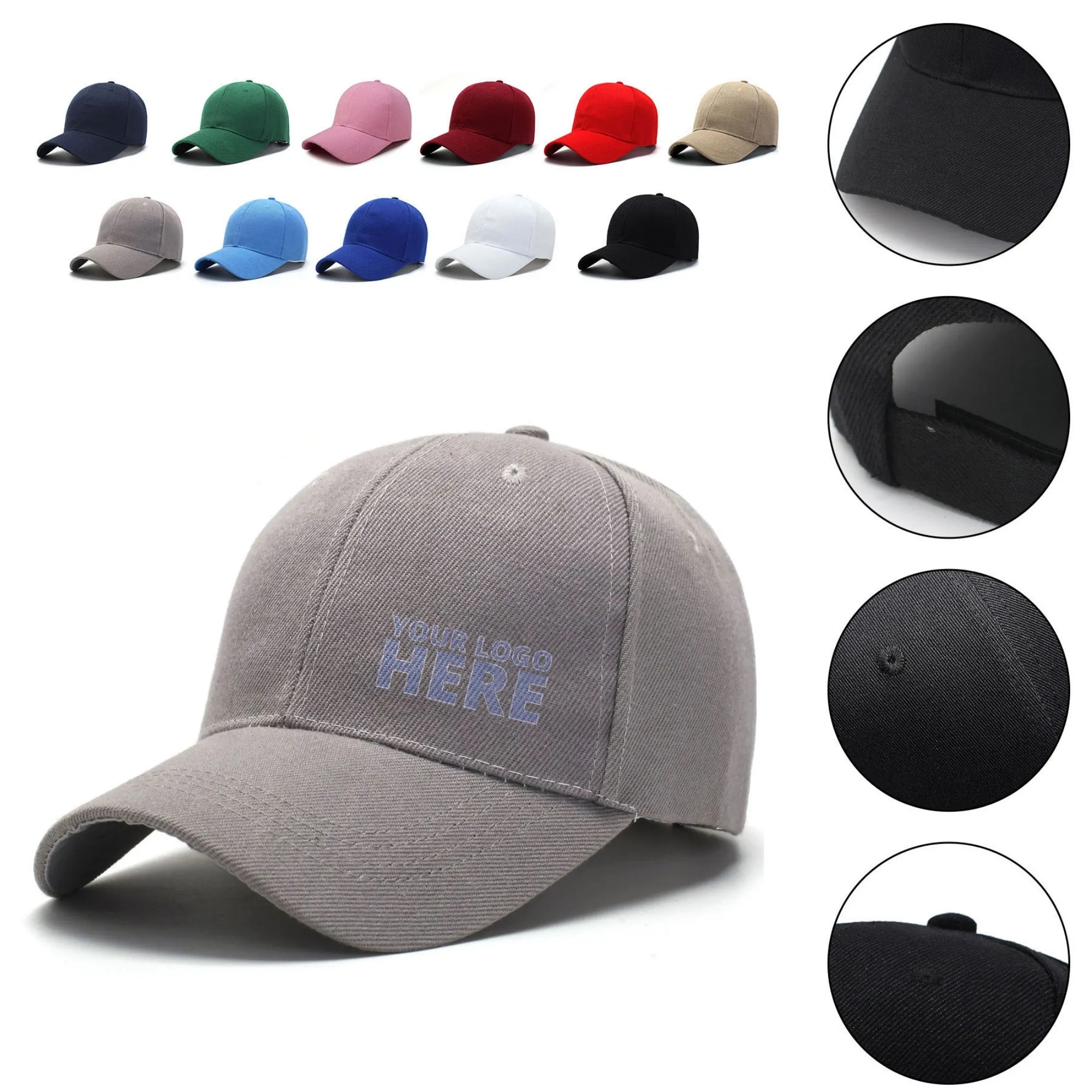 Brushed Washed Twill Low Profile Cotton Baseball Cap