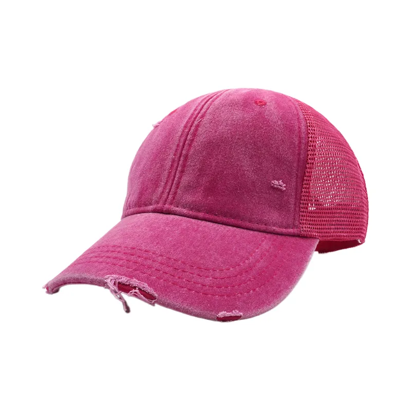 Distressed Trucker Cotton Mesh Cap 9