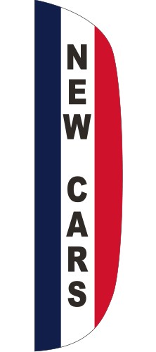 "NEW CARS" 3' x 12' Message Flutter Flag 2