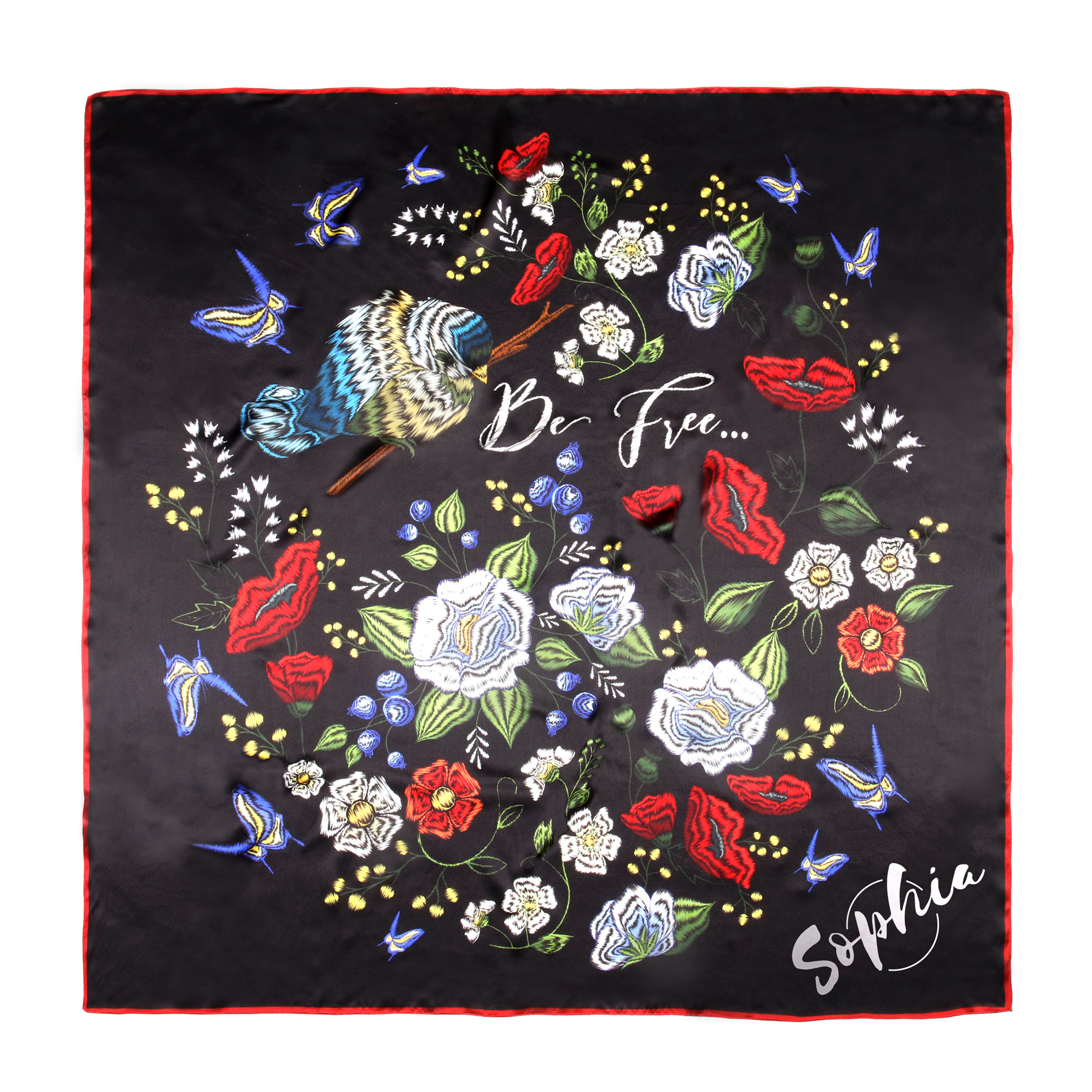 100% Natural Mulberry Silk Square Bandanna (Full Color Digital Print) 2