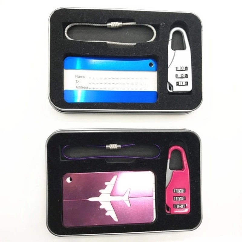 Coded Lock With Aluminium Luggage Tag Gift Box Set 2