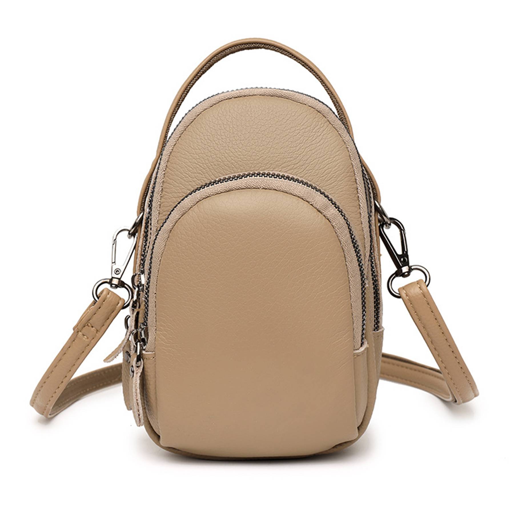 Genuine Leather Two Compartment Phone Crossbody Mini Bag 5