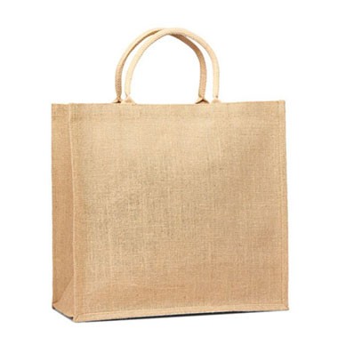 Jute Shopping Tote w/ Cotton Web Handle, custom tote bag with logo imprint 2
