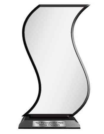 Blank Wood Trophy: 8" Curve with Wood Base. 1