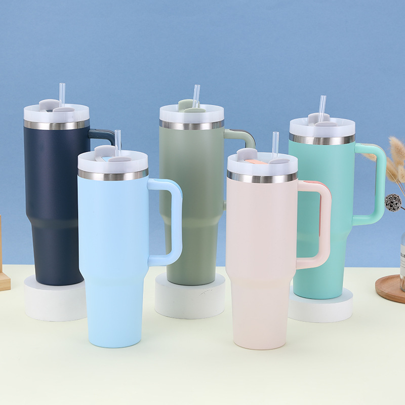40 oz Tumbler with Handle and Straw 7