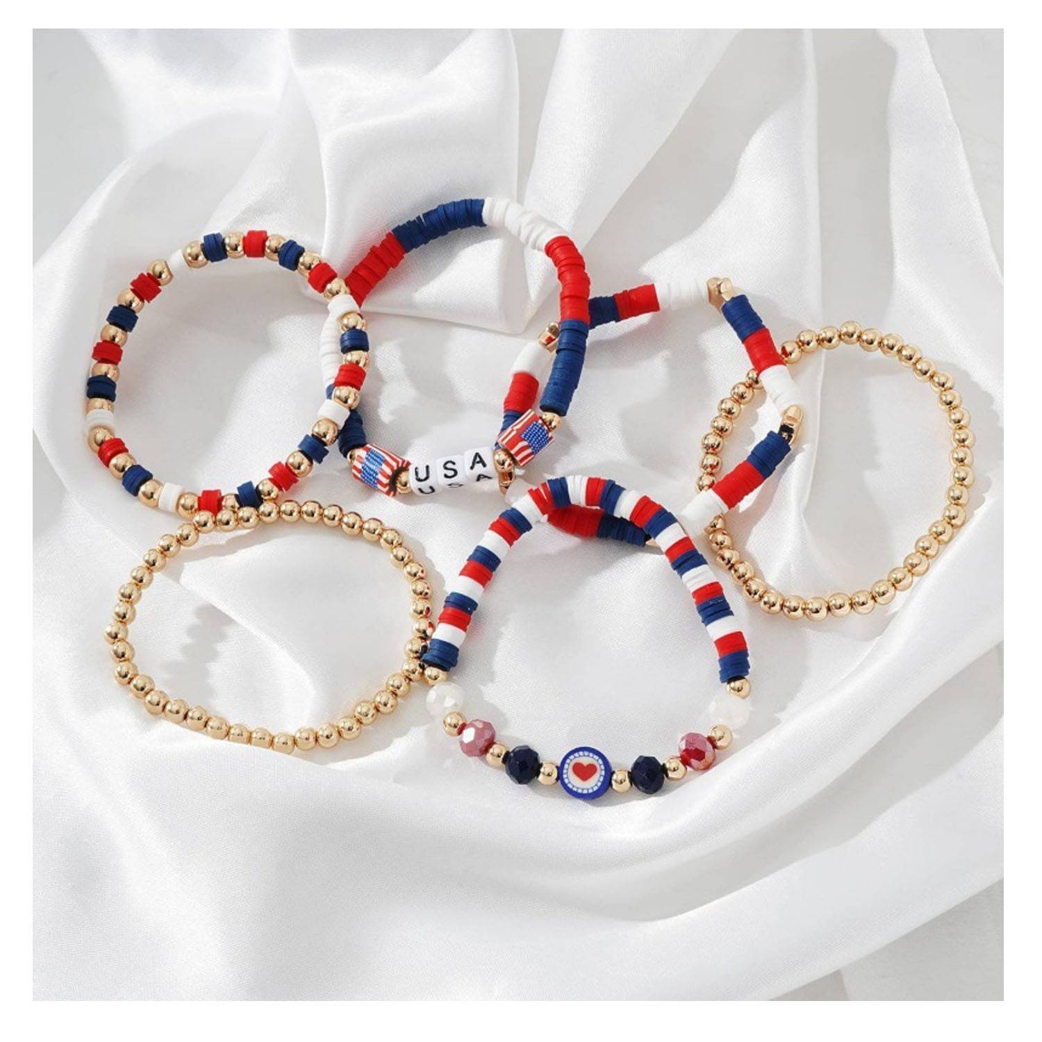 Surfer Heishi Bracelets Set for Women 3