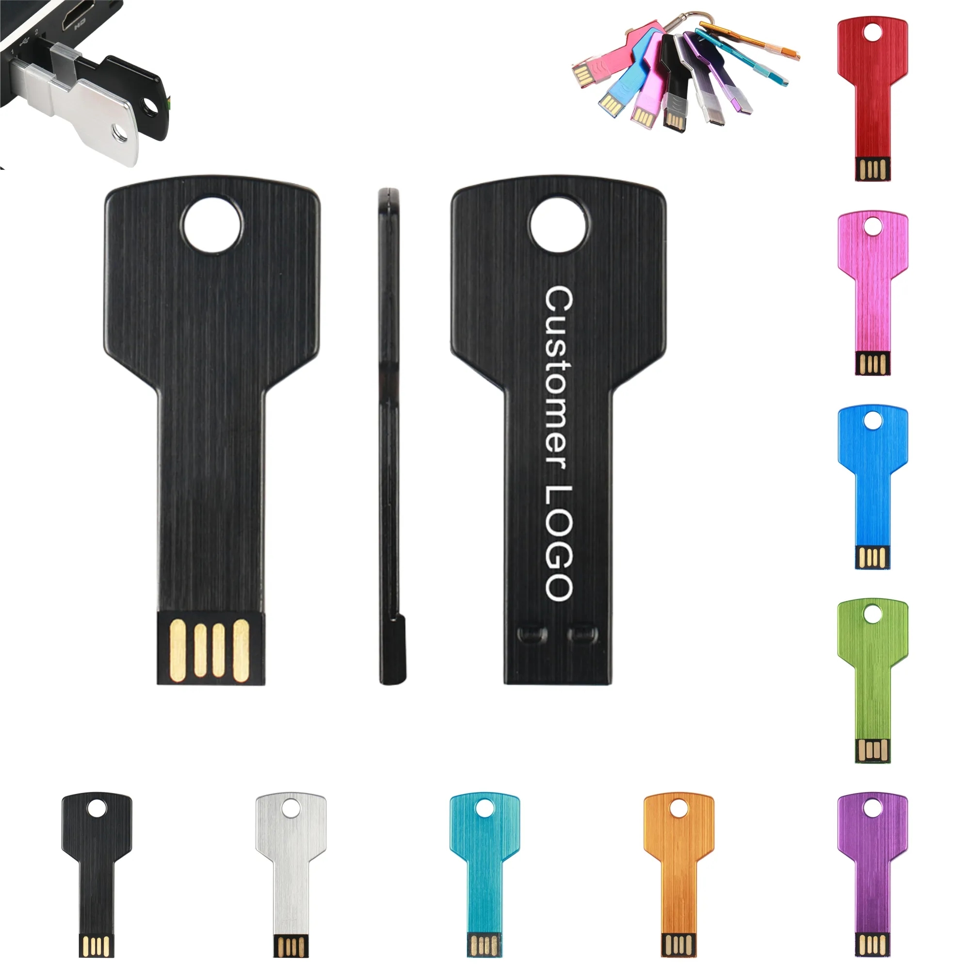 16GB Colorful Key Shaped Metal USB Flash Drive 6