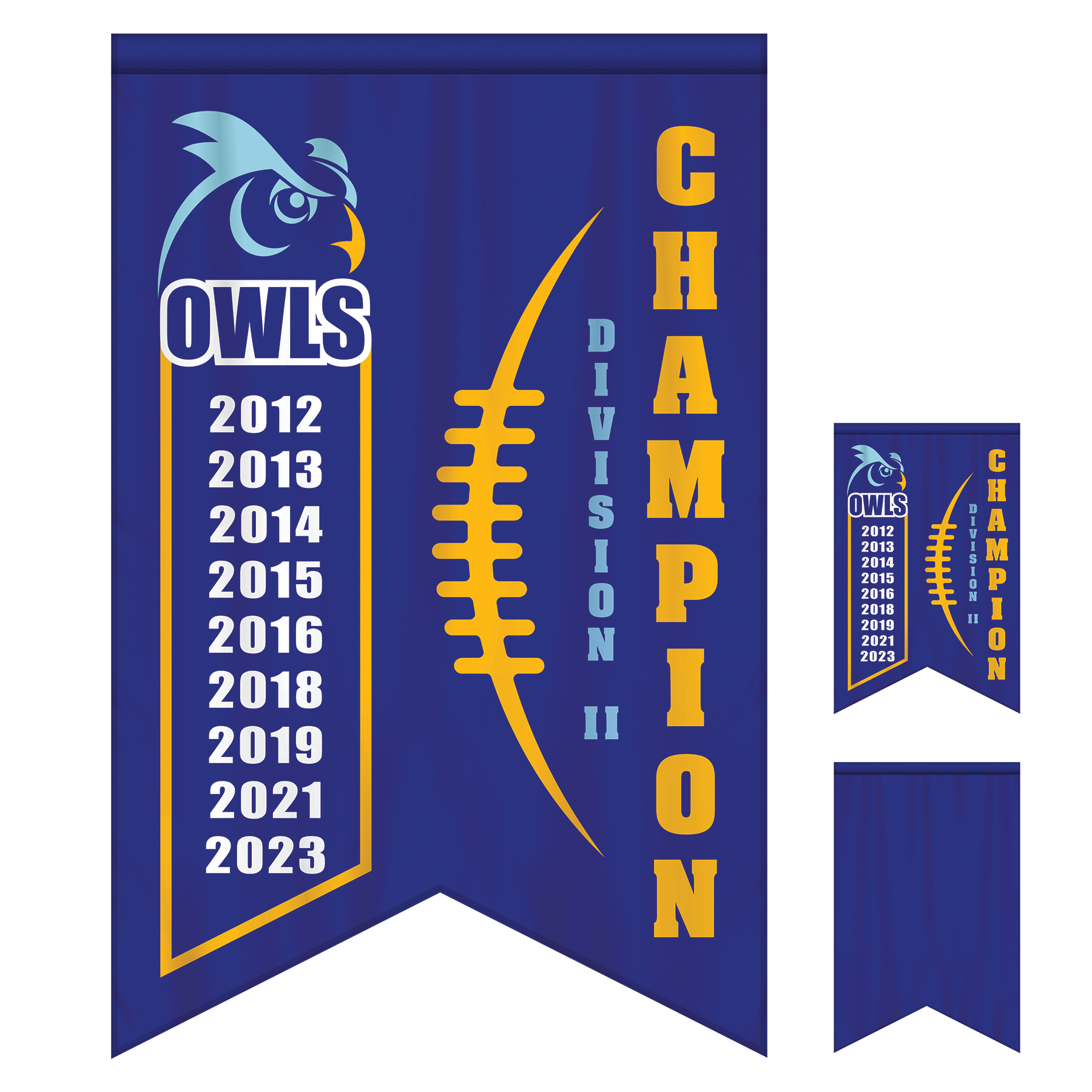 4' x 6' Championship Banner Single Sided with Backliner Dove Tail Cut 2