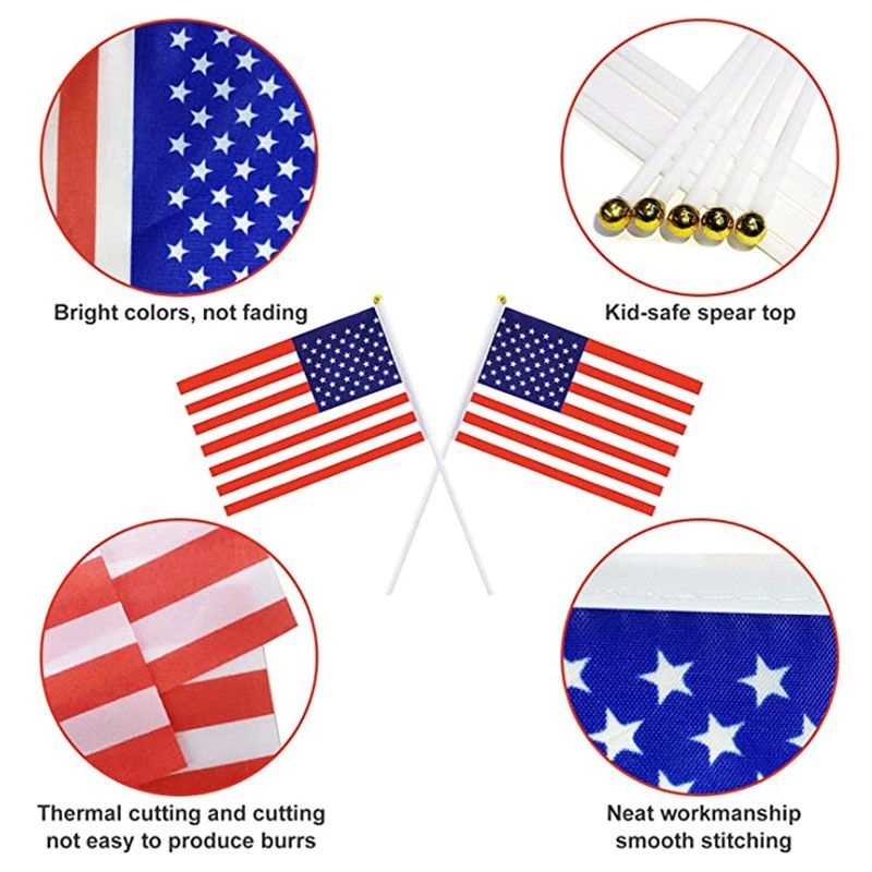 American Handheld Flags With Plastic Stick 6
