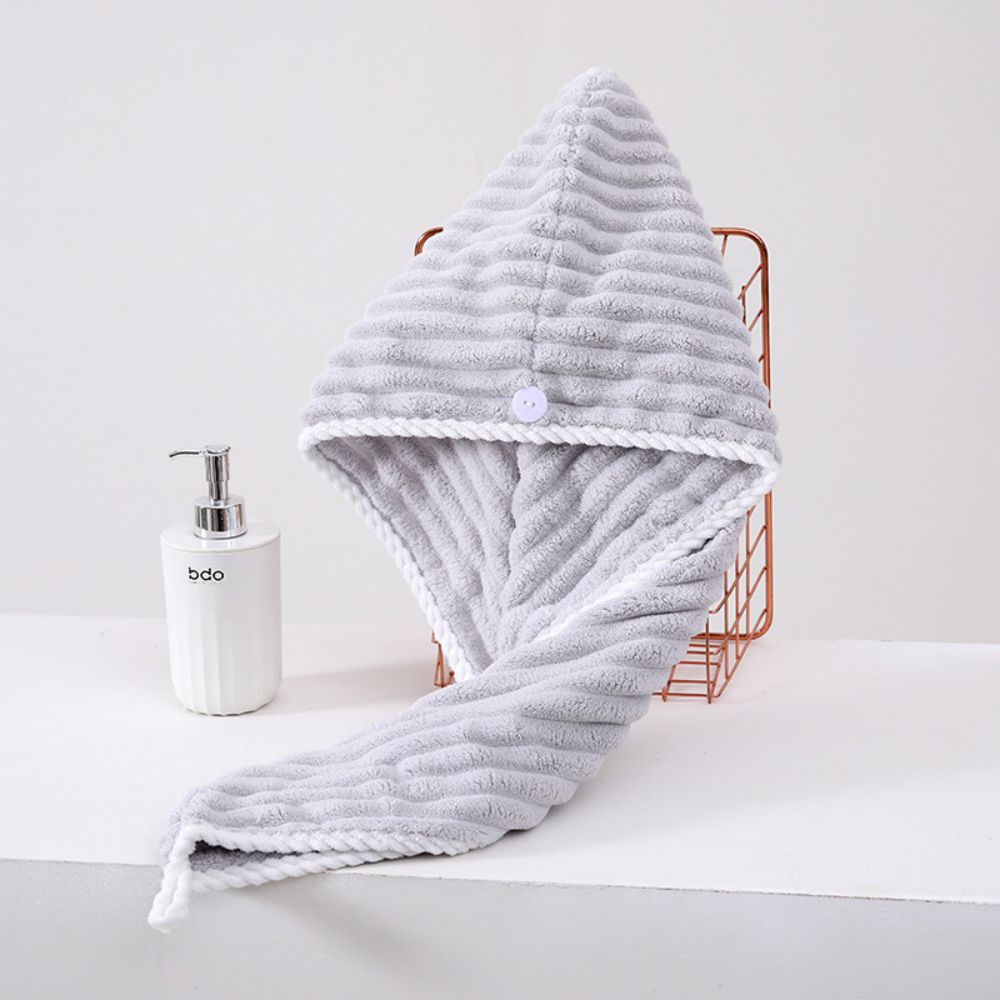 Coral Fleece Plush Thickening Absorbent Dry Hair Cap 3