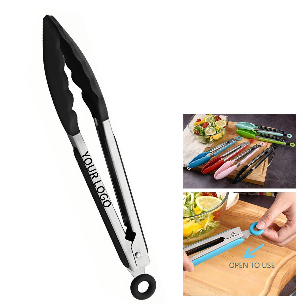 Durable Silicone Tip BBQ Tong for Cooking 3