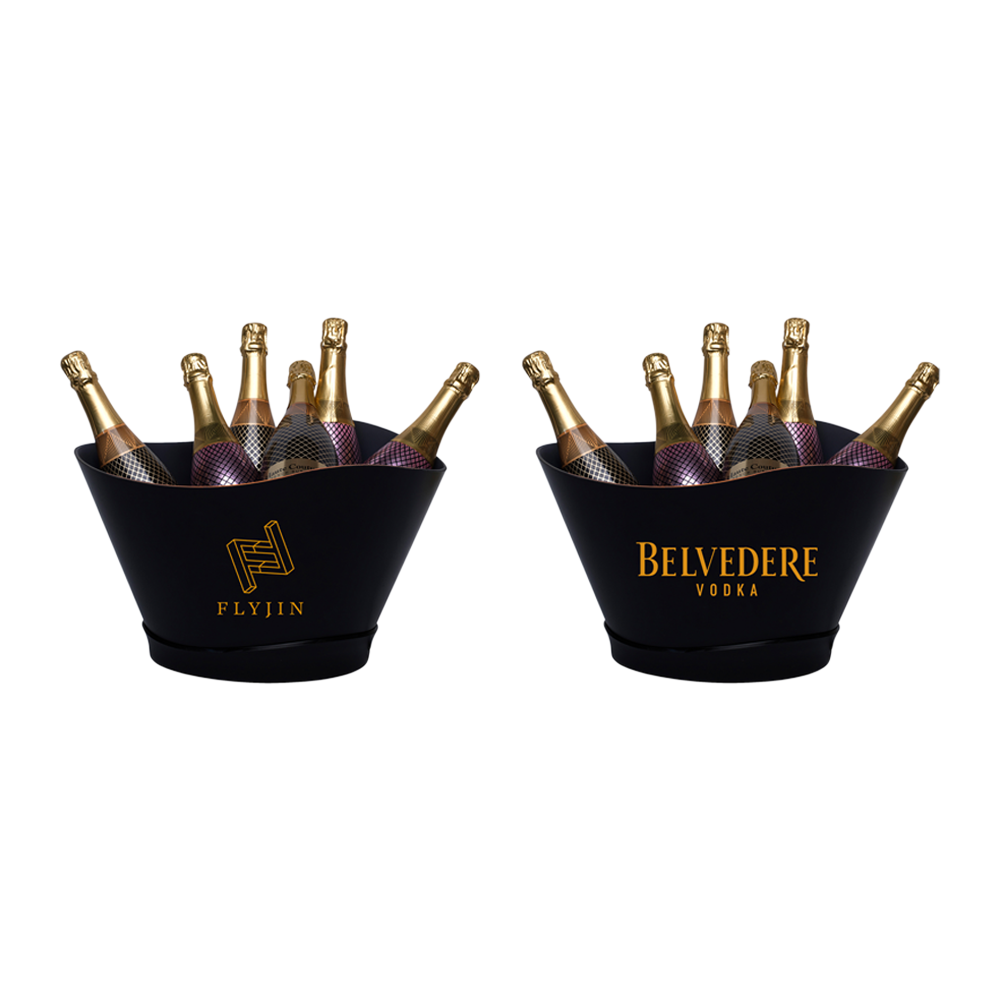Large Black Plastic LED Ice Bucket 6