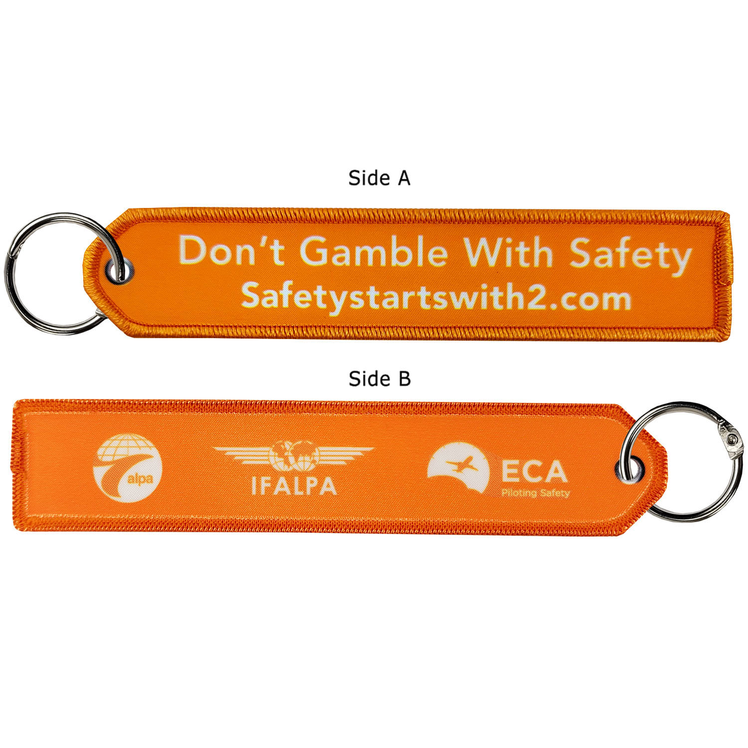 1 ¼" x 6 ¼" Two Sided Dye Sub Big Size Key Ring with Merrow Border 7