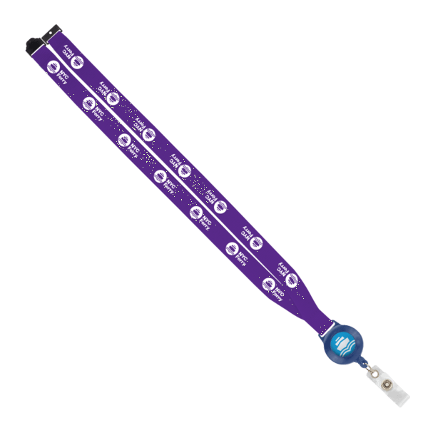 IMPORT 3/4" Polyester Lanyard with Retractable Badge Reel and IPH7 back of neck convenience release. 67