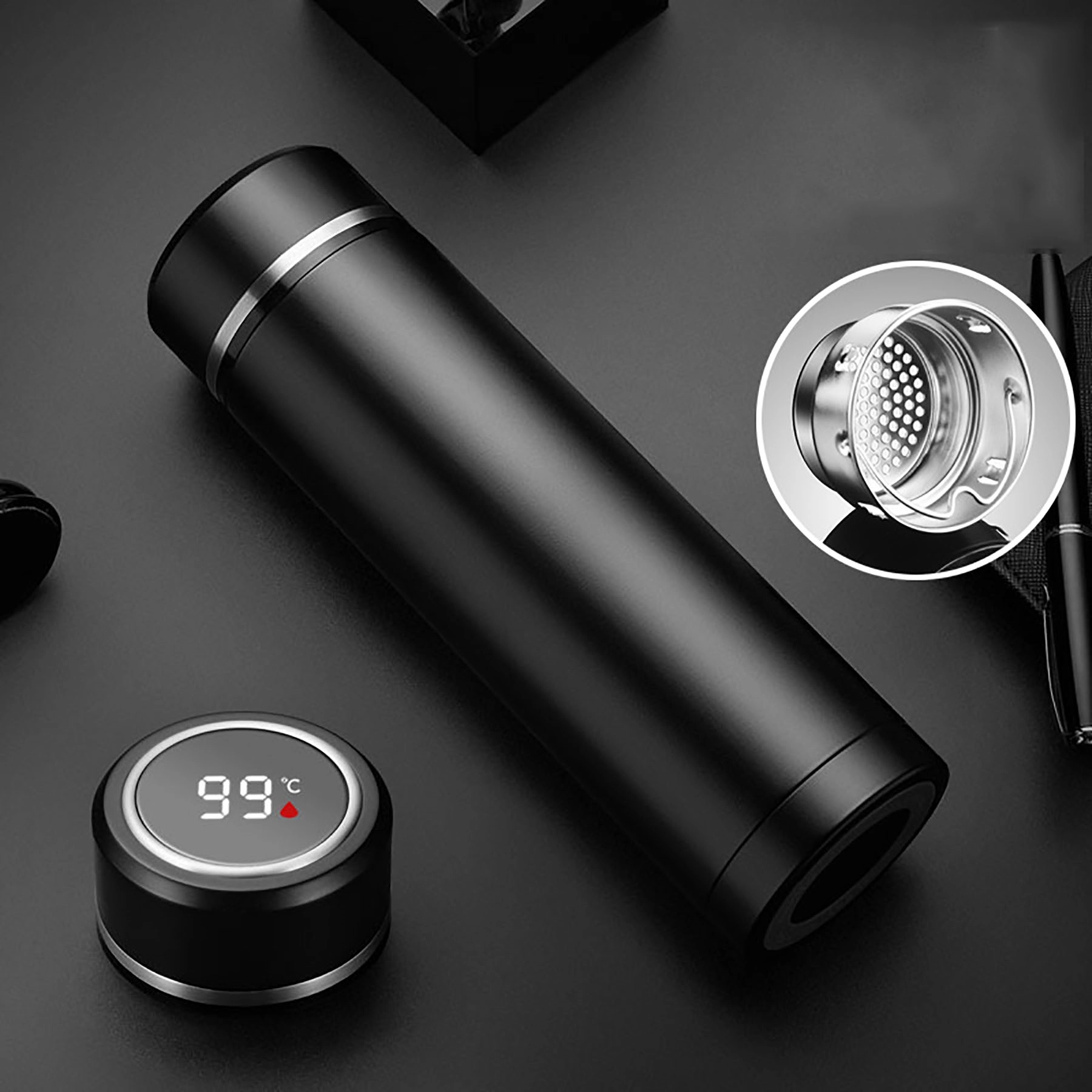 Smart Vacuum Thermos Flask, custom water bottle with logo imprint 3