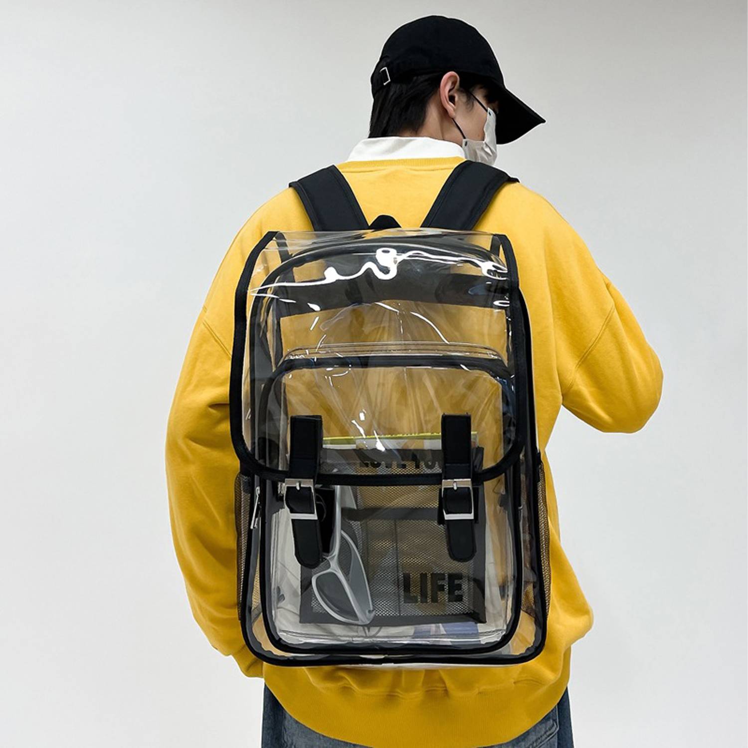 Waterproof PVC Clear Flip Top Backpack 6