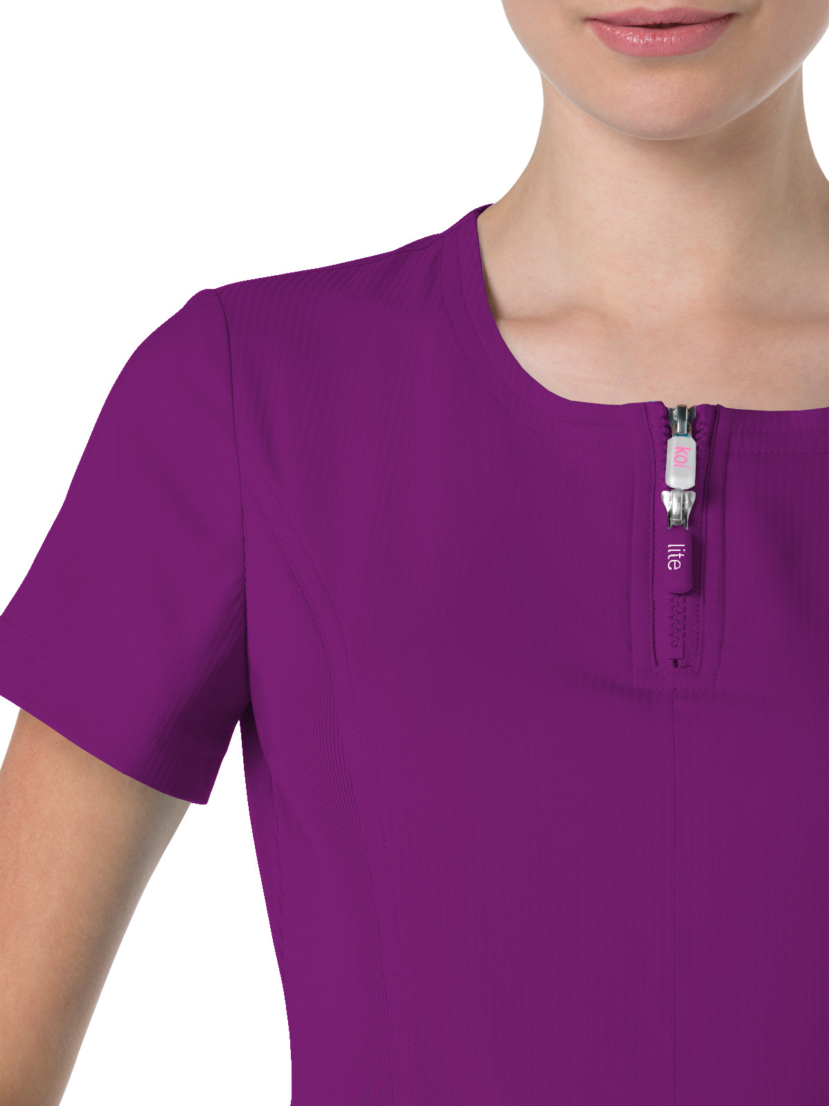 koi - Lite - Women's Four-Pocket Zipper Neck Serenity Top 1