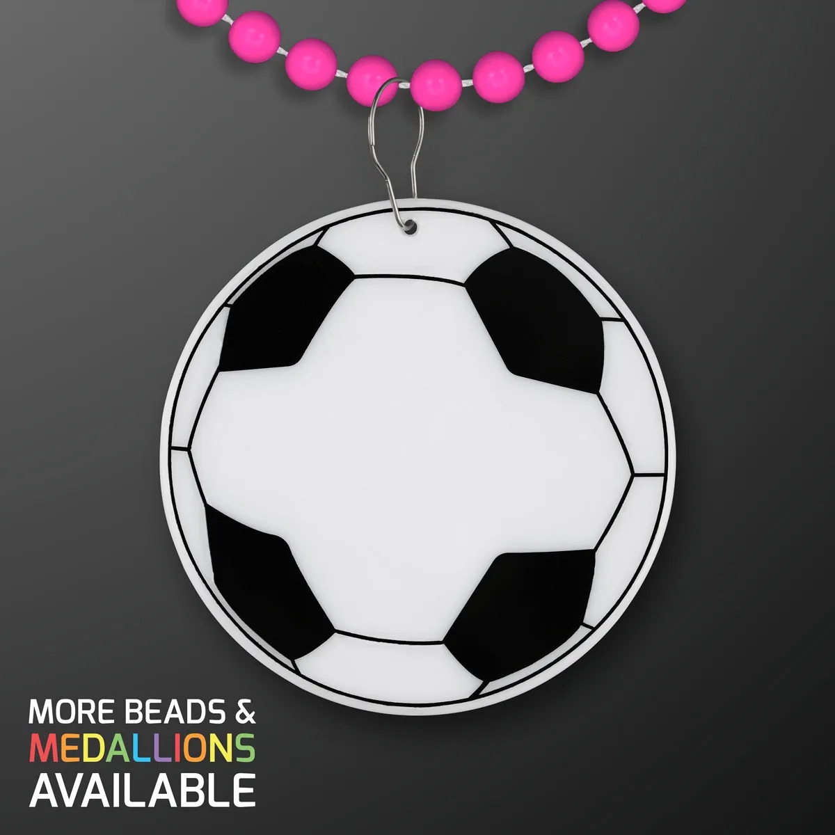 Soccer Ball Medallion with Beaded Necklace (Non Light Up) 31