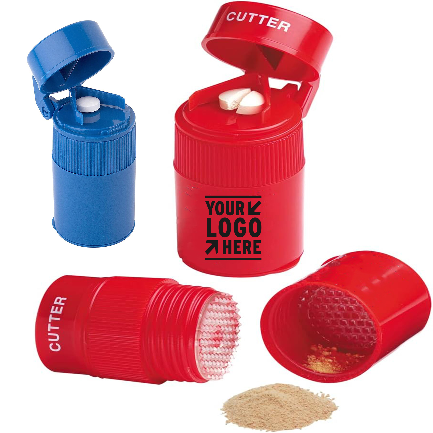 Stainless Steel Cutter Blade Removable Drinking Cup Pill Vitamins Grinder Crusher 2