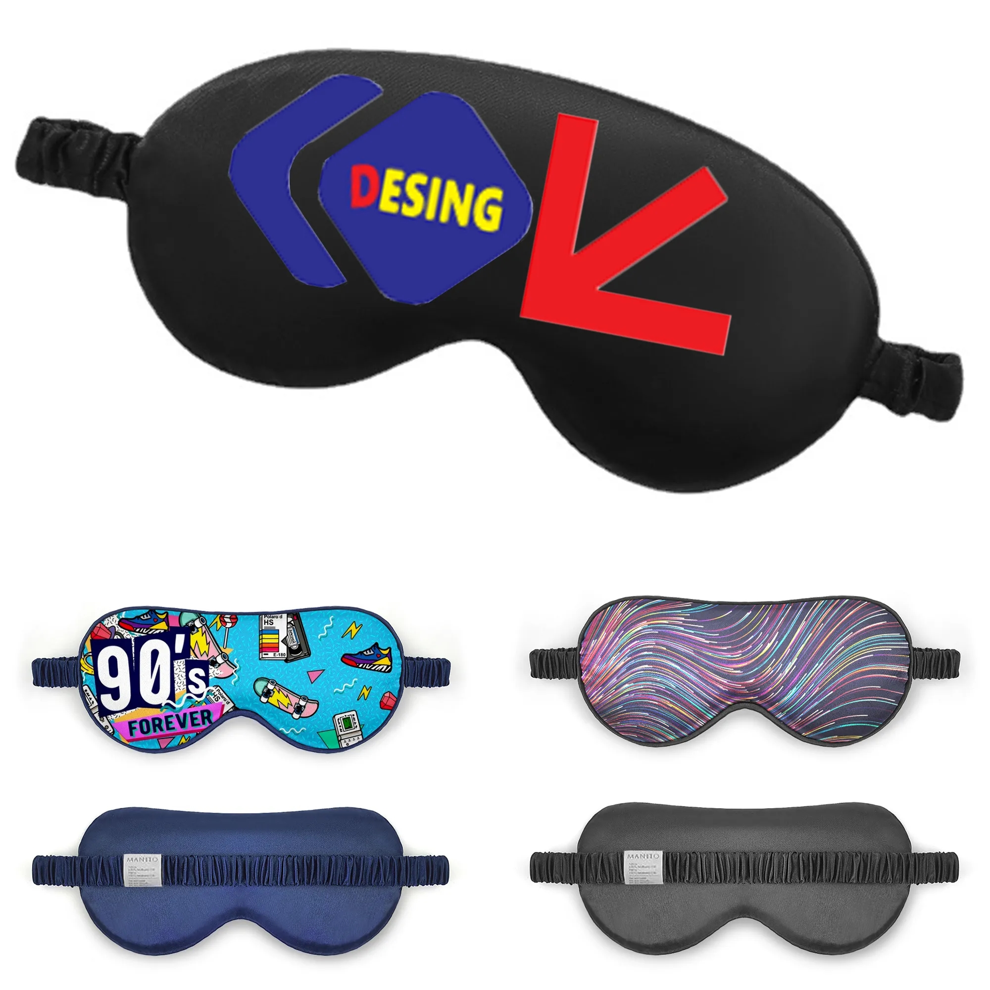 Full Color Emulationsilk Thin Fashion Eye Mask 2