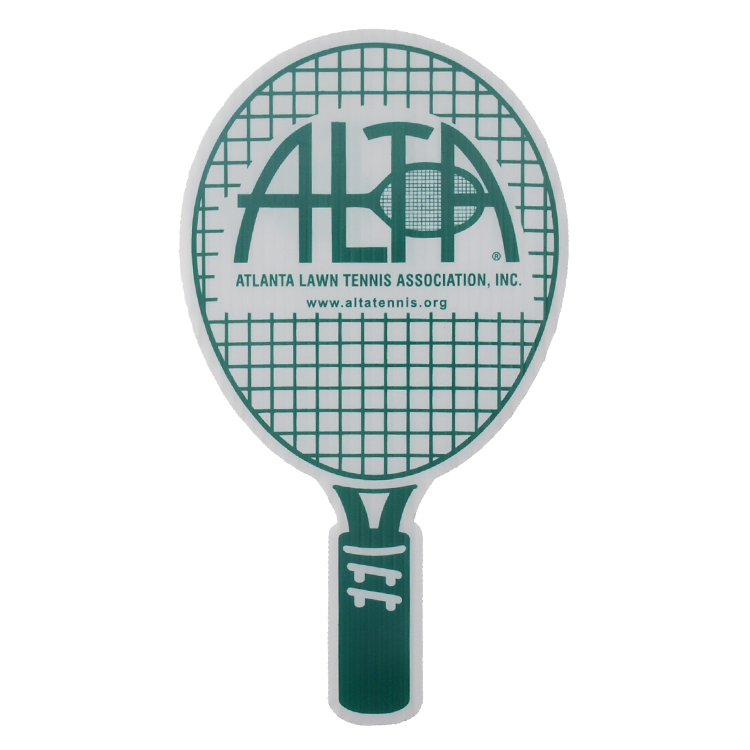 Tennis Racquet Hand Fan, Screen Printed 2