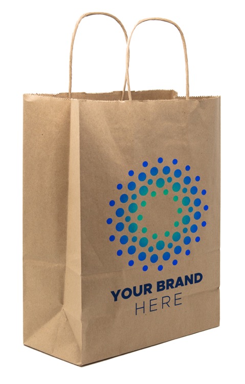 Full Color 1-Sided Natural Handle Shopper Paper Bag (10"x 13"x 5")
