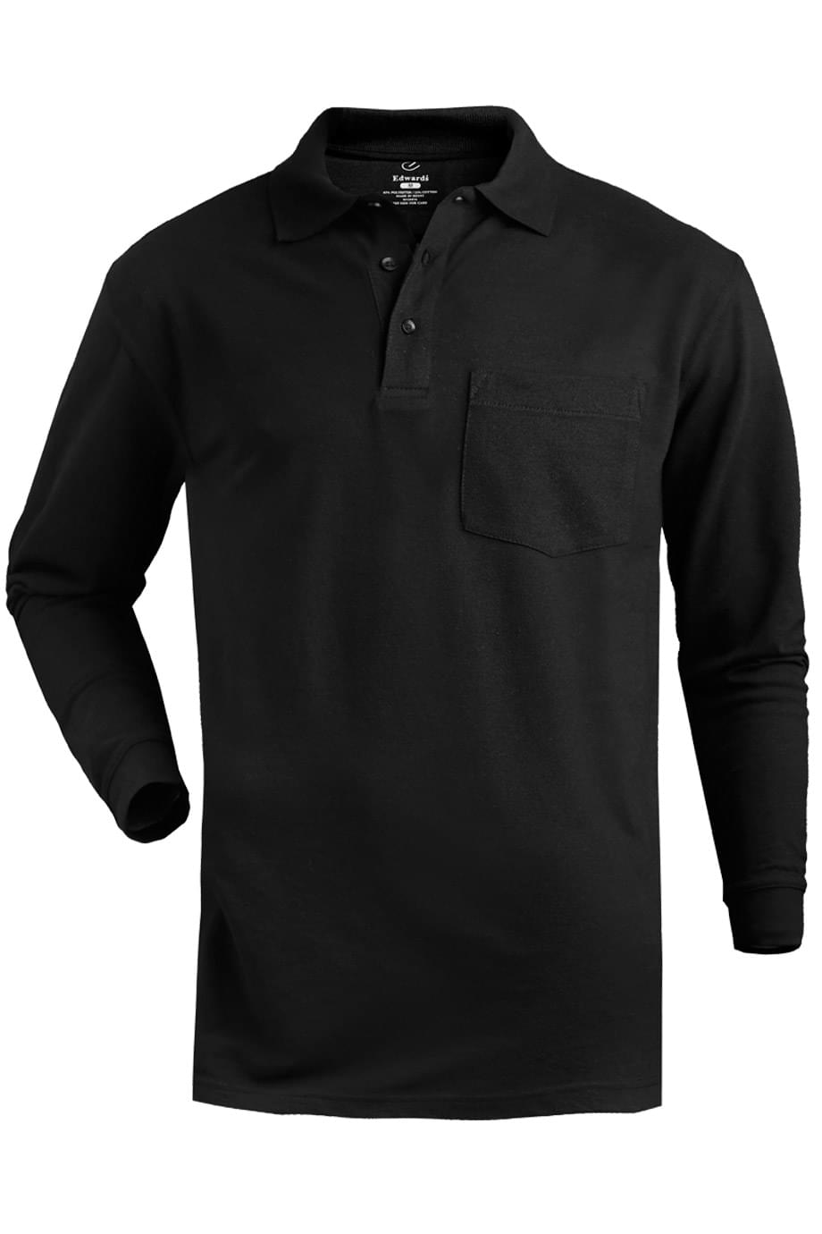 Blended Pique Long Sleeve Polo With Pocket 2