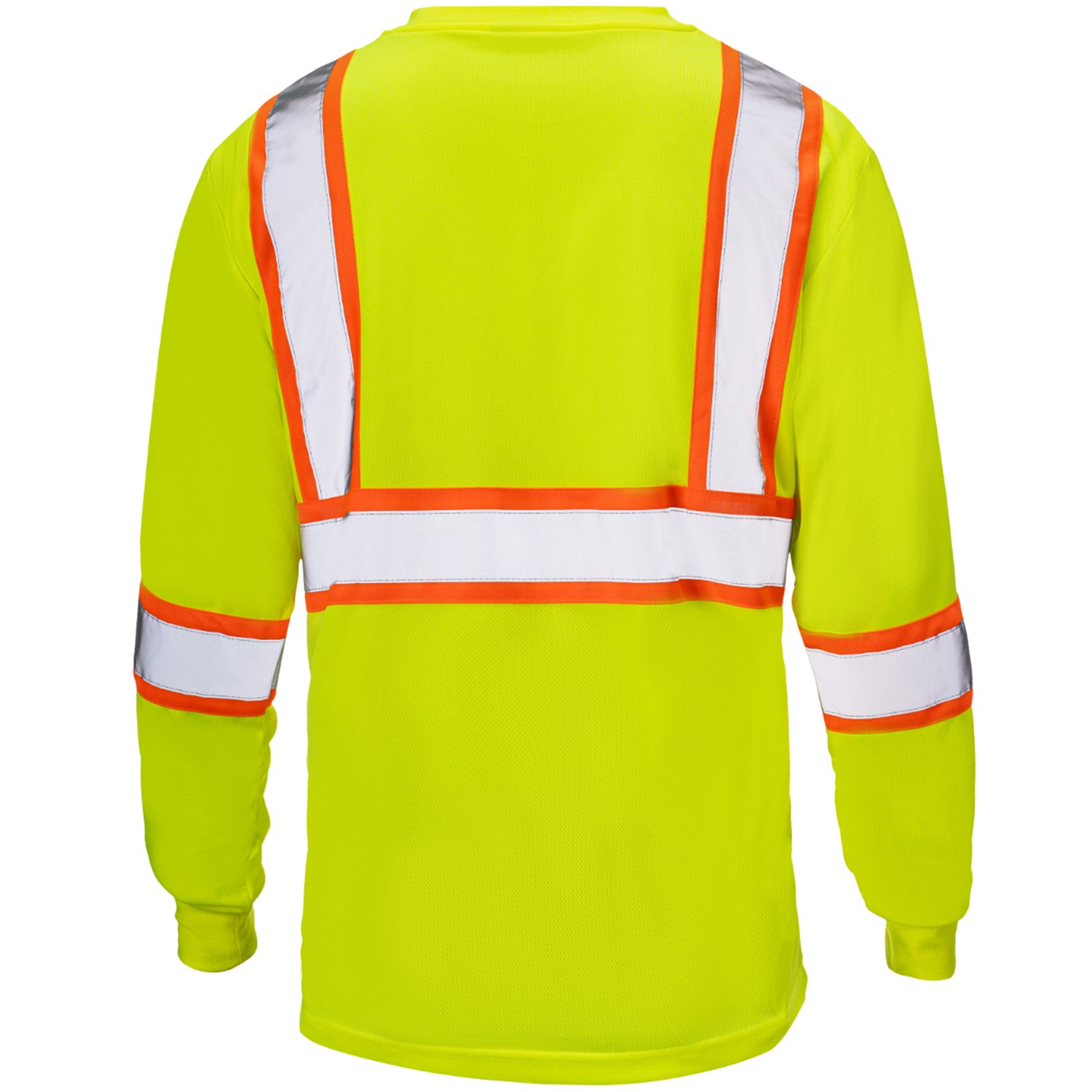 3.8 Oz. Polyester Class 3 Reflective Tape Safety T-Shirt with Pocket & Dual Mic Tab 4
