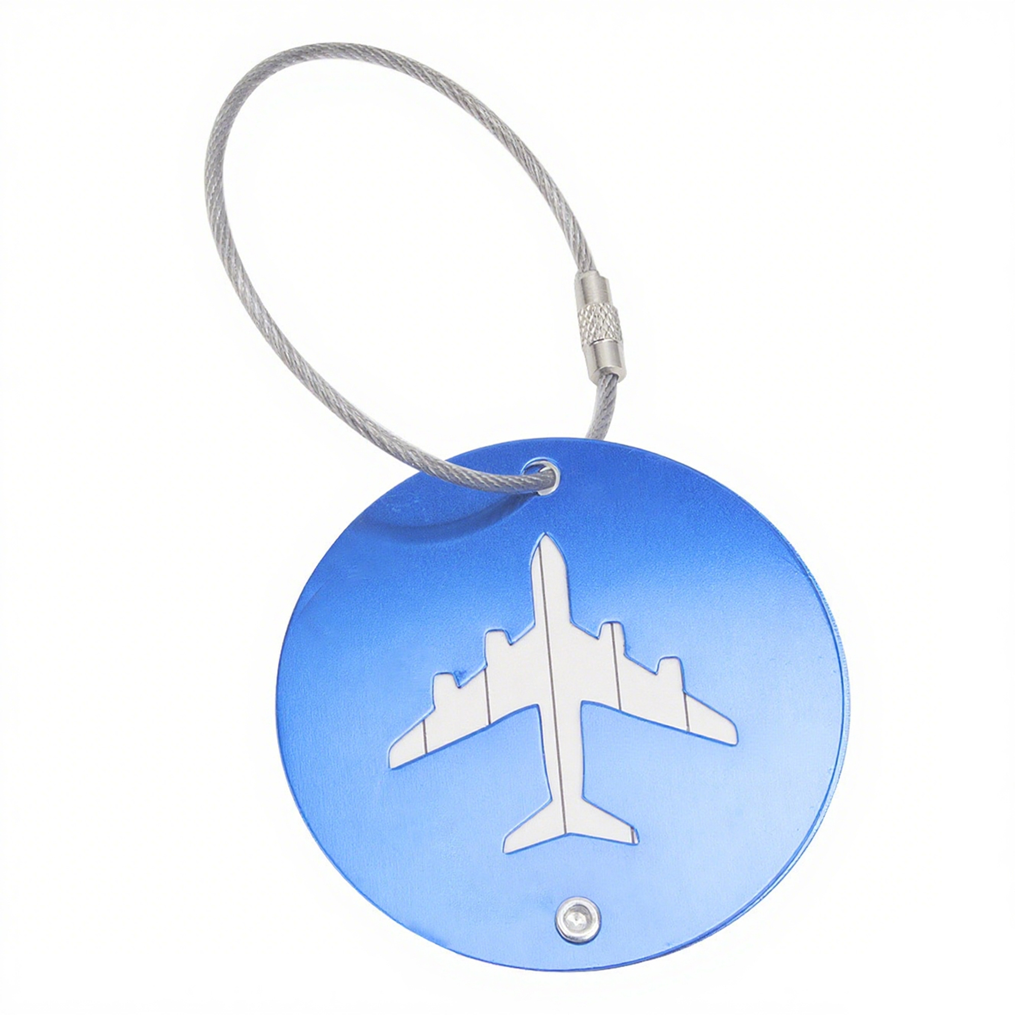 Round Aluminum Alloy Luggage Identification Tag 2.36" 10