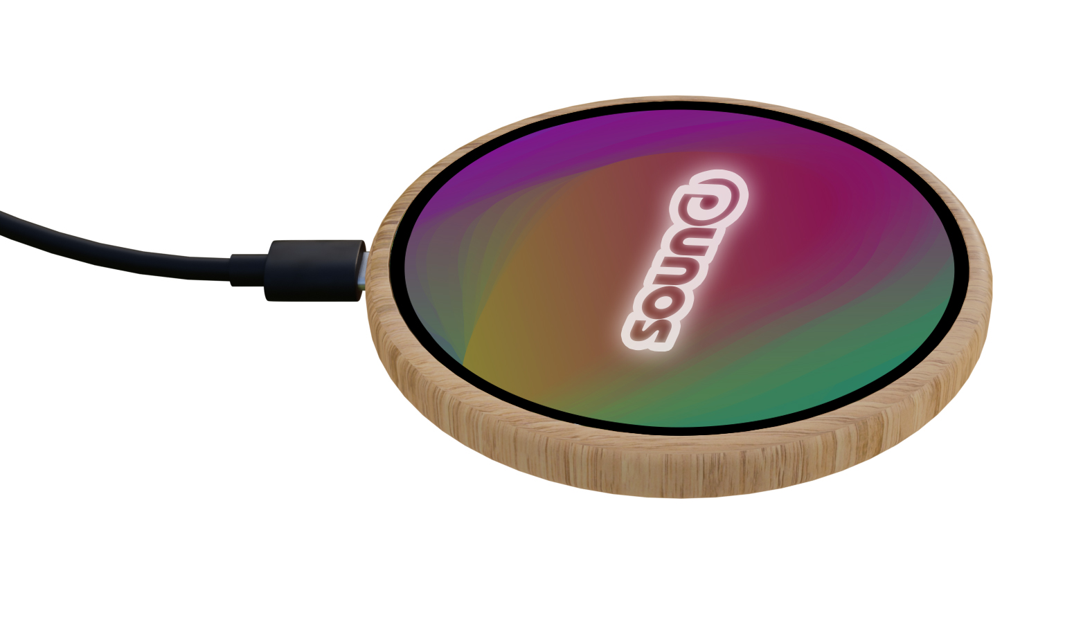 SCX Innovative Design™ Full-Color Bamboo 15W Wireless Charger 3