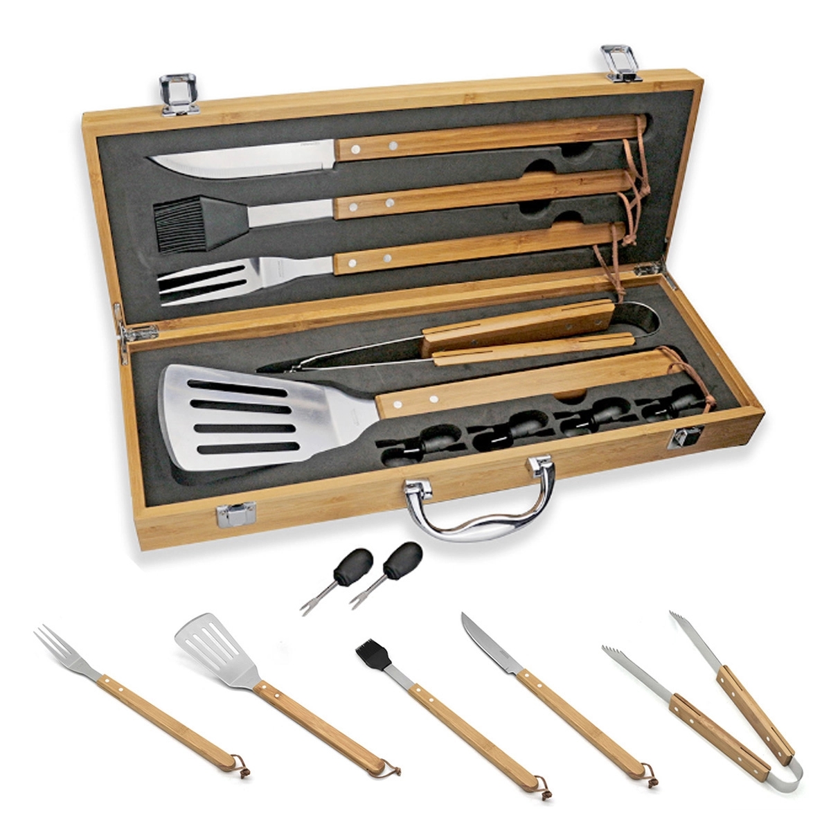 5-Piece Custom Bamboo Grilling Barbecue Tool Set 3