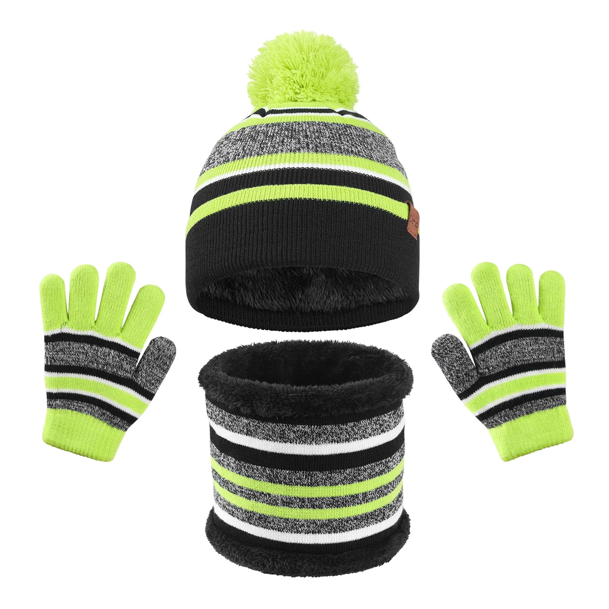 Kids' Knitted Gloves Hat & Scarf 3-Piece Set 2