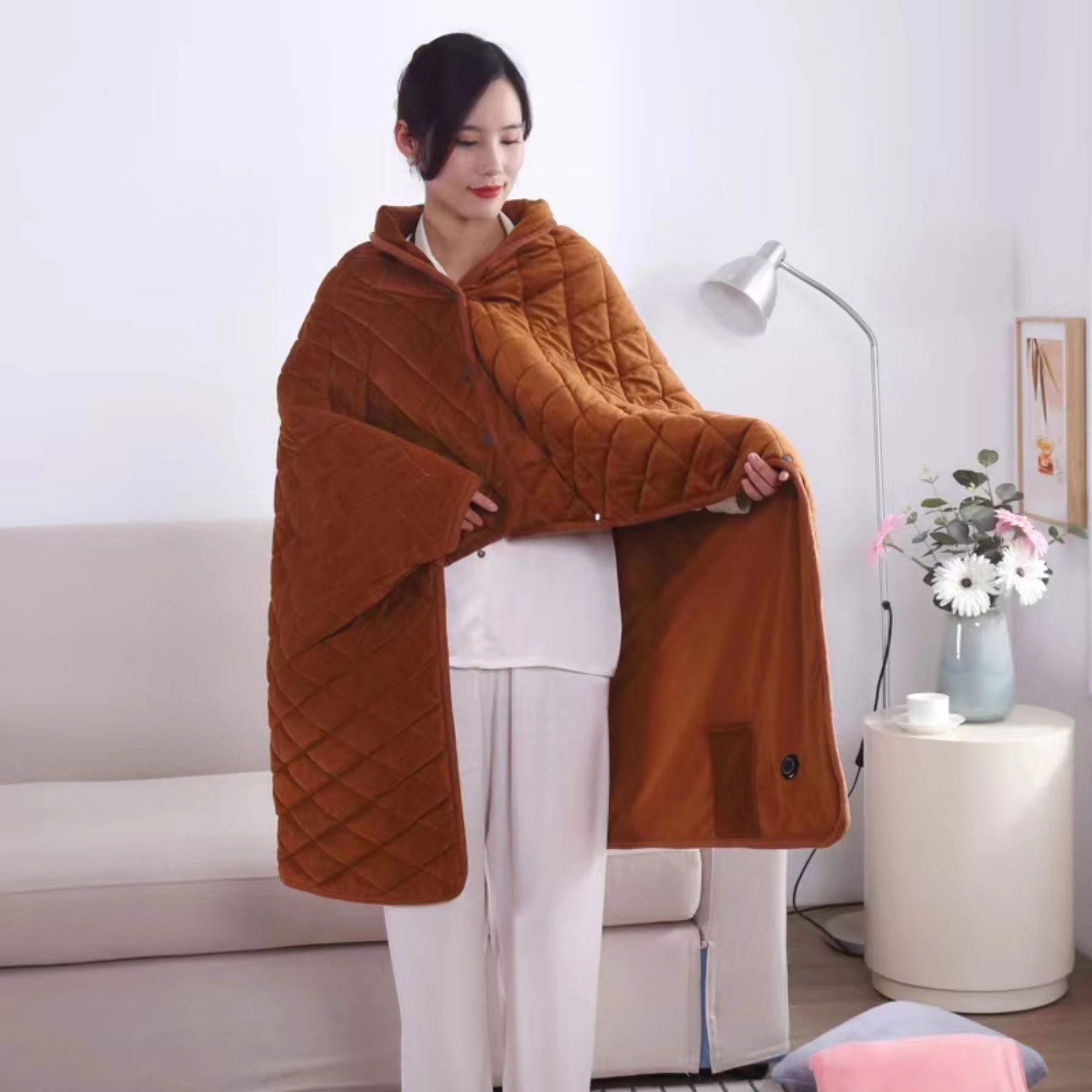 Berber Electric Blanket Heated Poncho Wrap 6