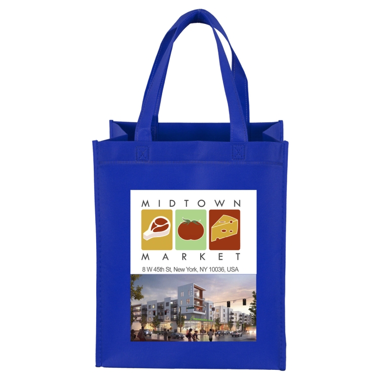 10"W x 12"H x 8" Gusset - "FULL VIEW" Junior Large Imprint Grocery Shopping Tote Bag 2