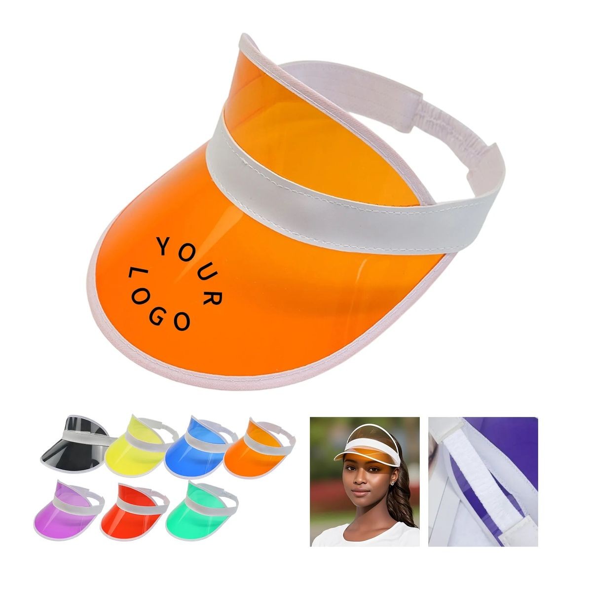 Clear Brim Sun Shield Hat with Custom Print Area 3