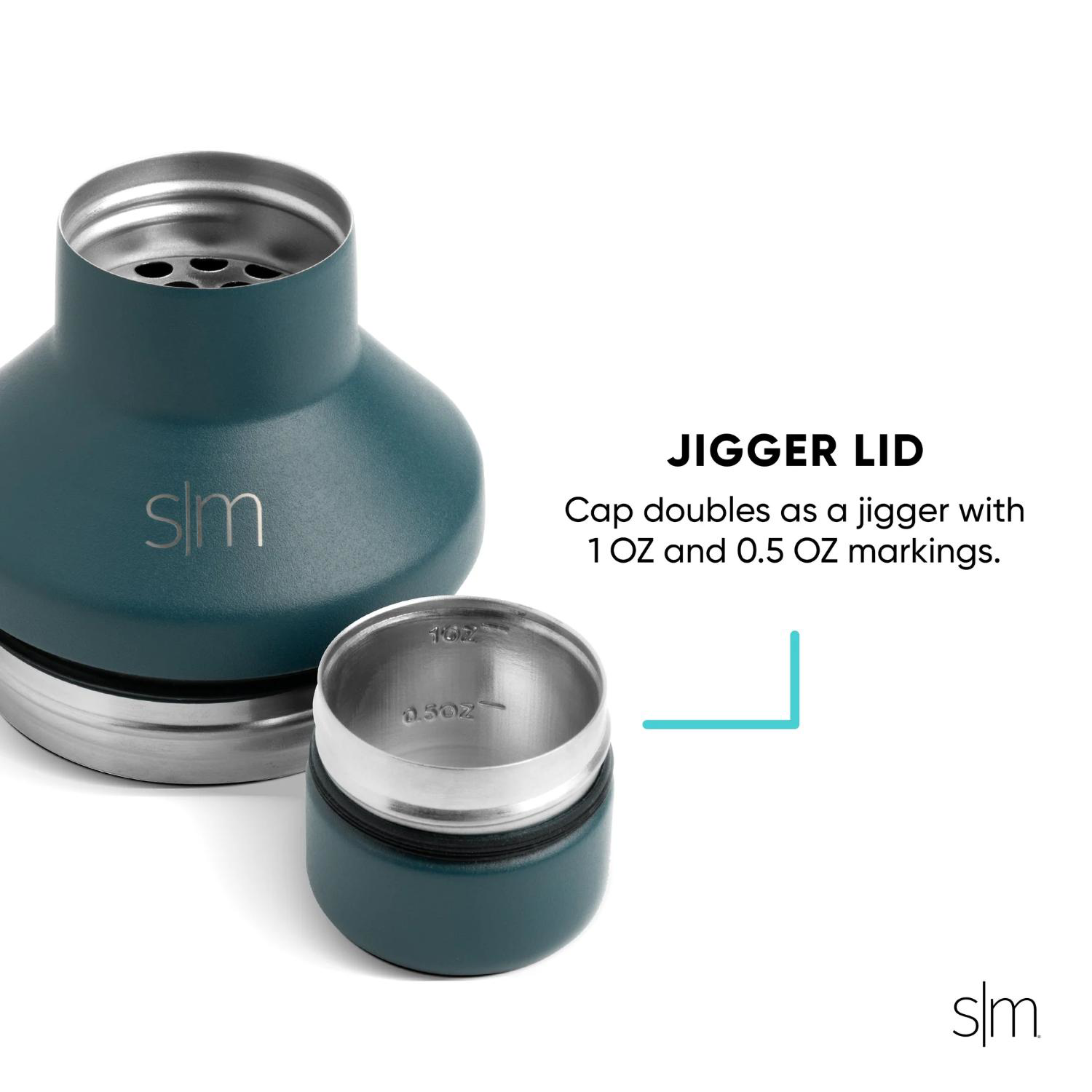 20 oz Simple Modern® Stainless Steel Double-Walled Insulated Classic Cocktail Shaker w/ Jigger Lid 6