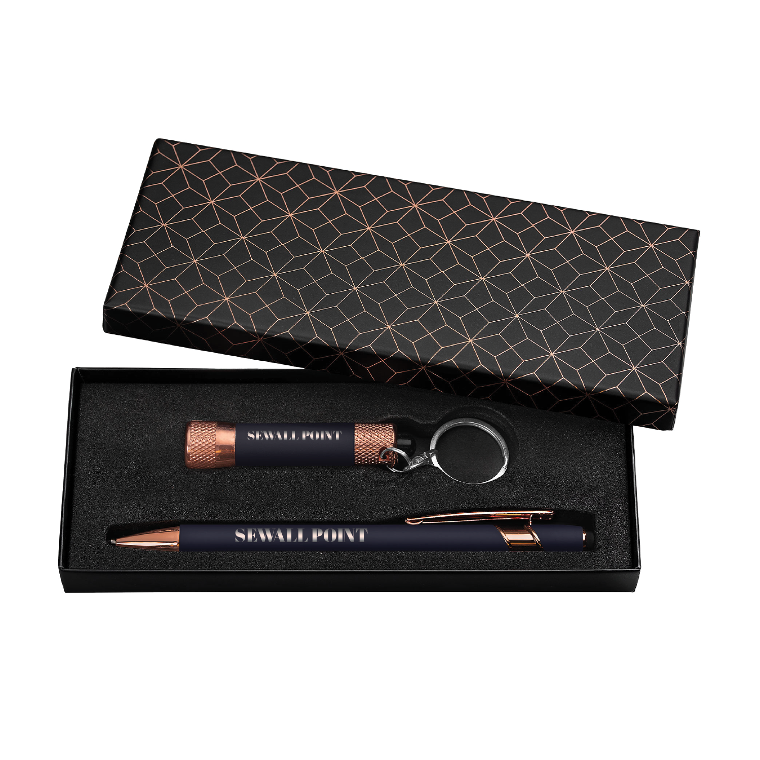 Luxe Geometric LED Mini Light & Pen Gift Set 2