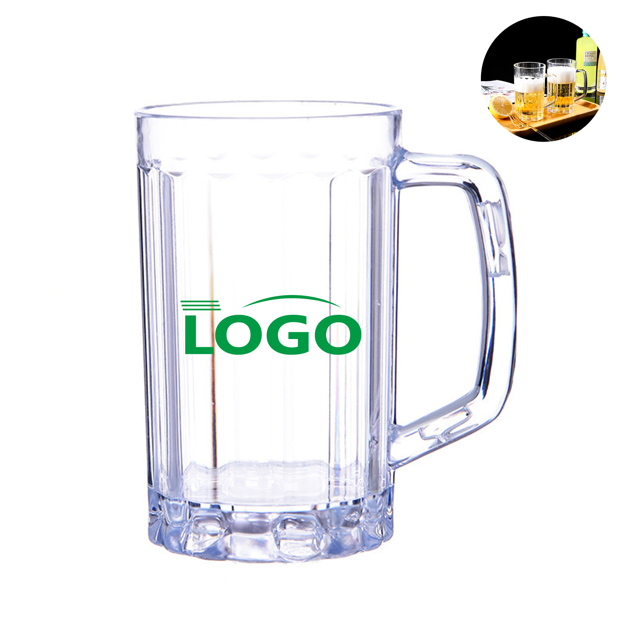 16 Oz Thickened Plastic Beer Mug with Handle 2