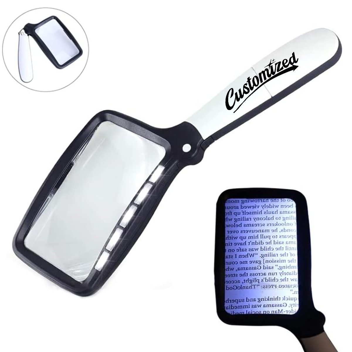 Large Rectangular Handheld Magnifier with Light 7